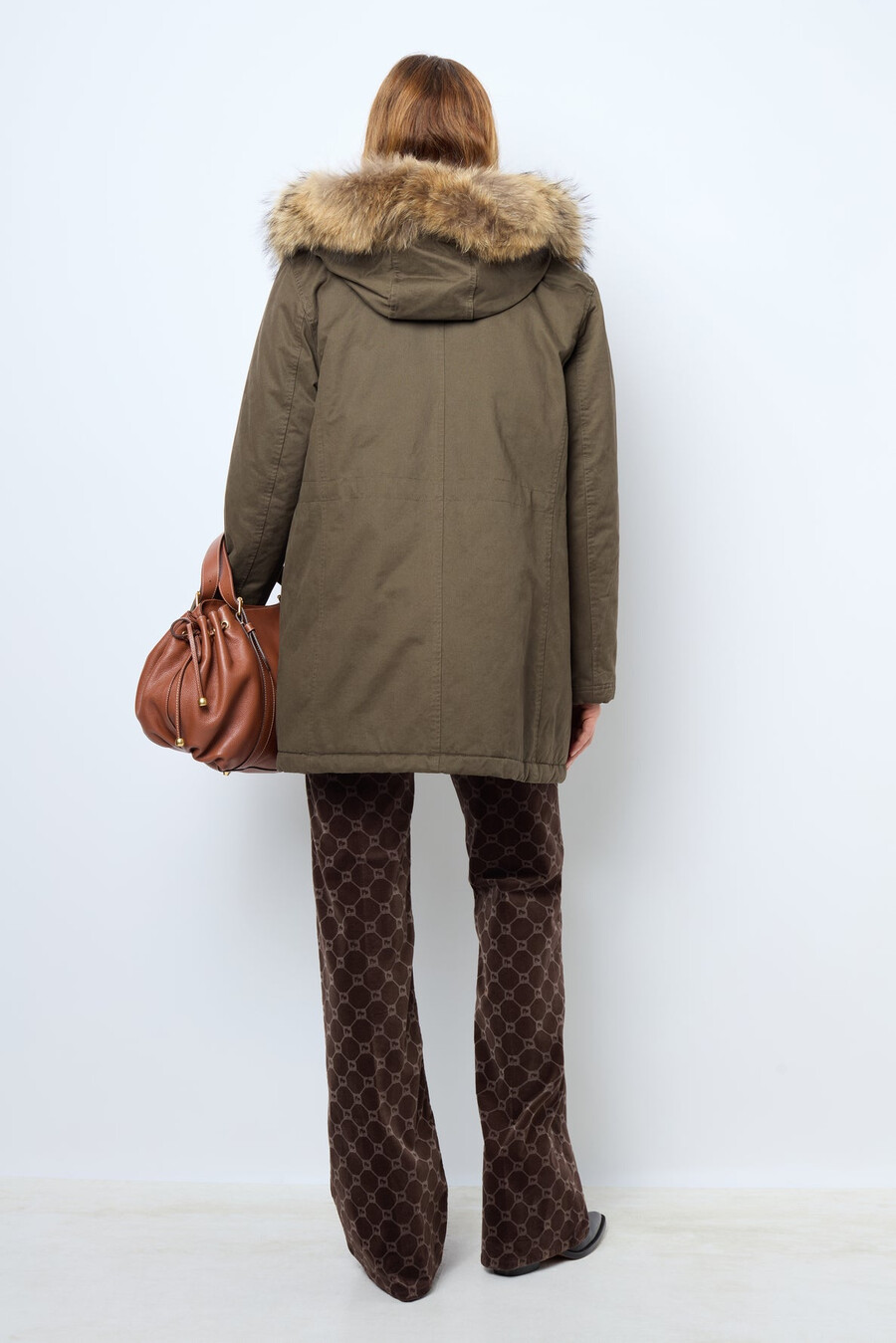 parka acolchada de largo medio con capucha - loucine