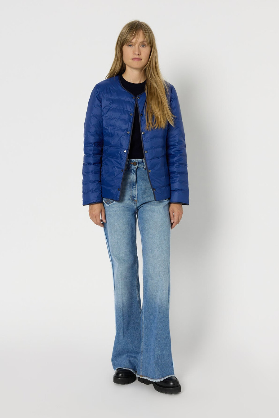 chaqueta corta reversible de plumas - solange