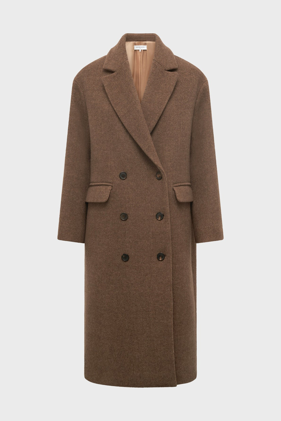 abrigo cruzado de sarga de lana - mady