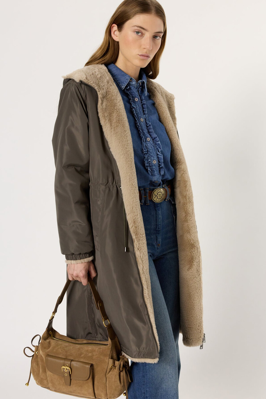 parka reversible de piel sintética - mayline
