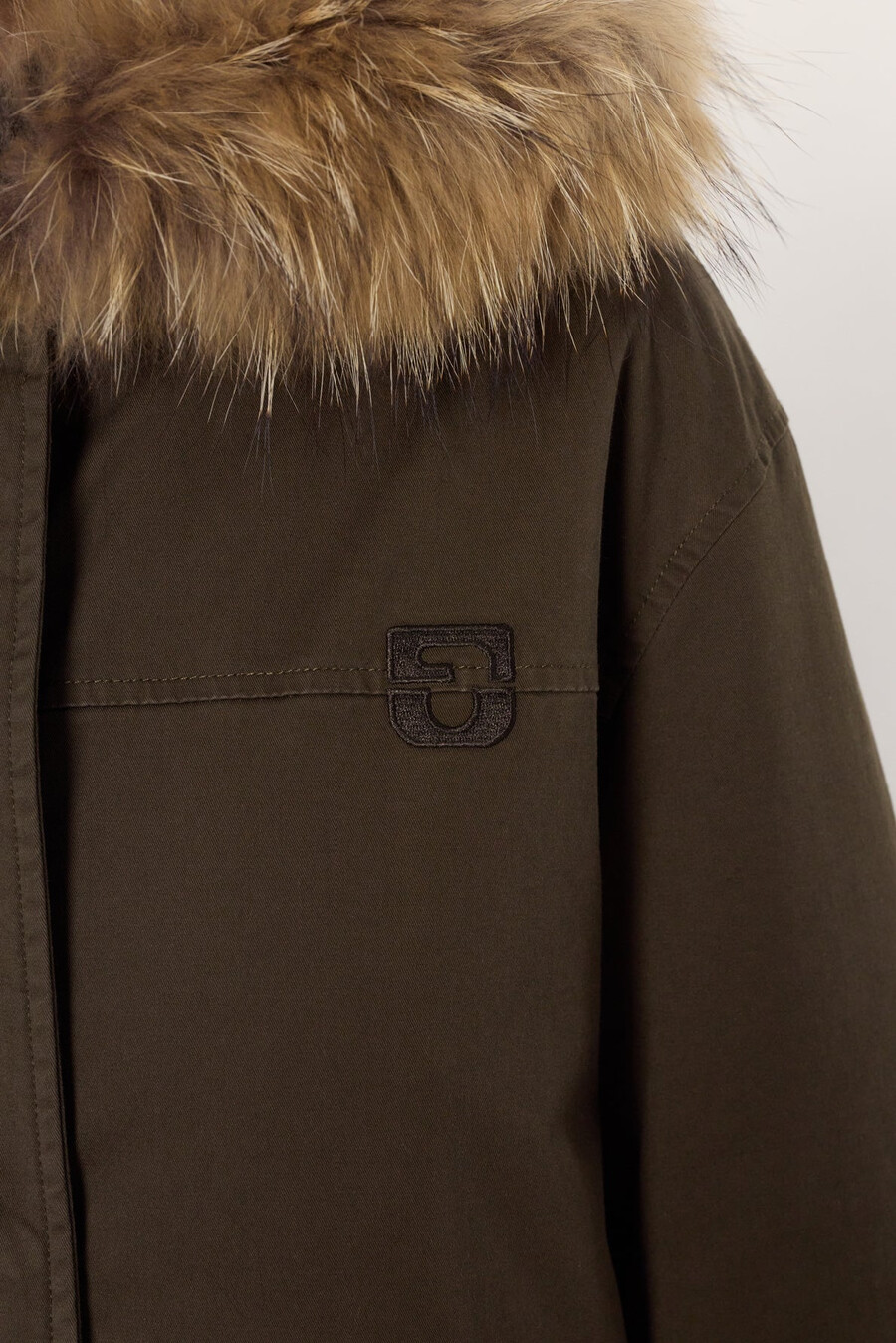 parka de algodón con capucha de pelo - mina