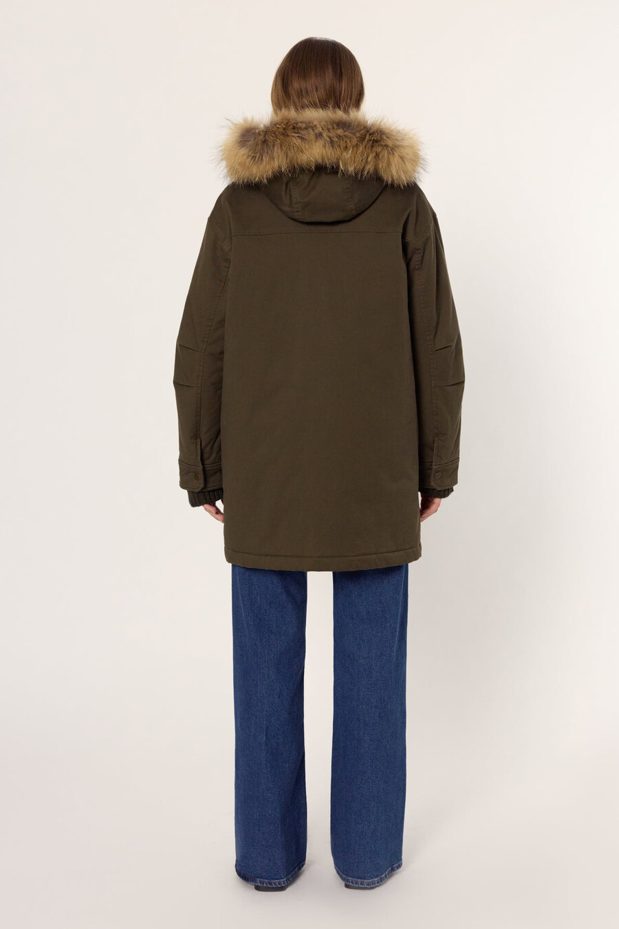 parka de algodón con capucha de pelo - mina