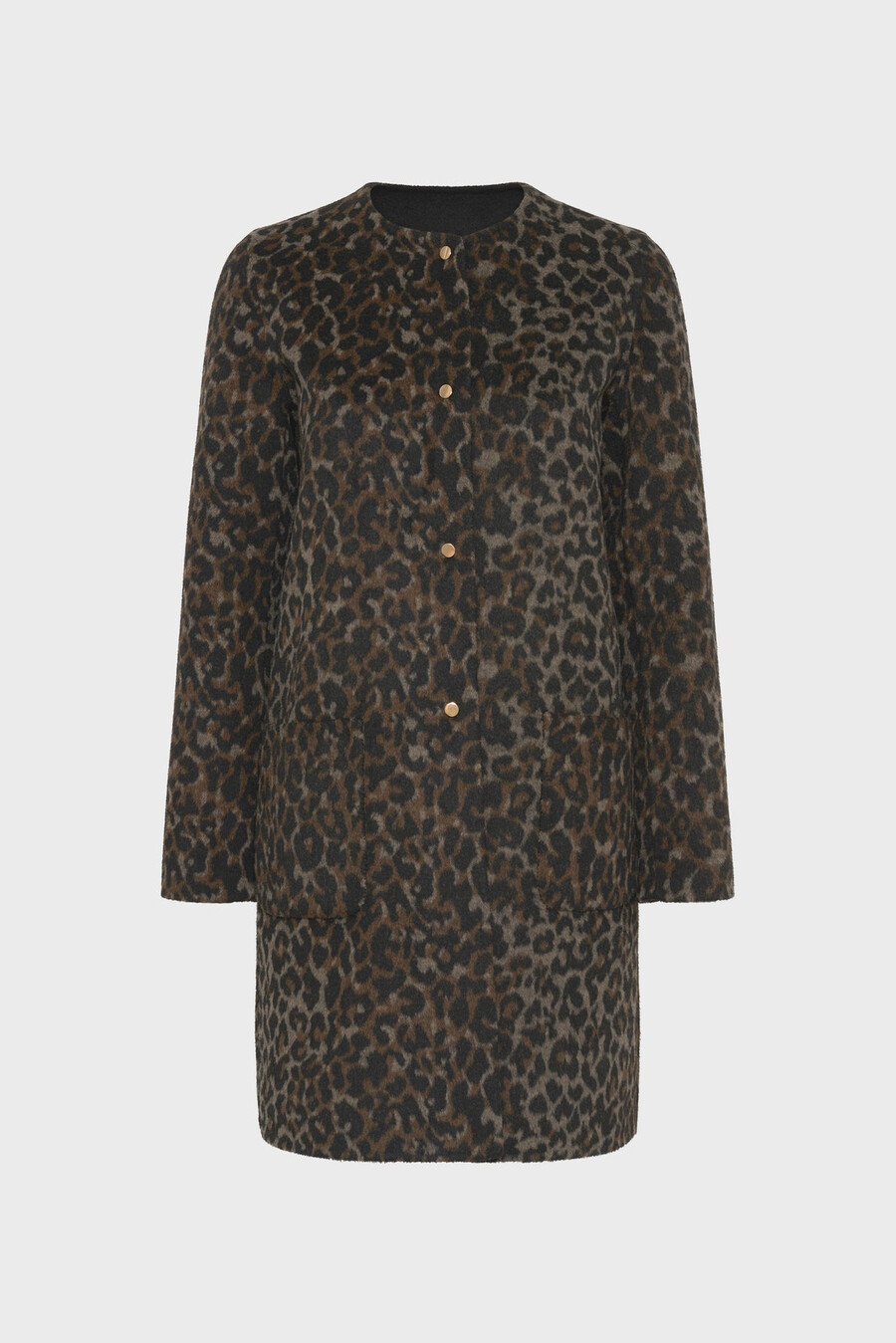 abrigo reversible liso y leopardo - matilda