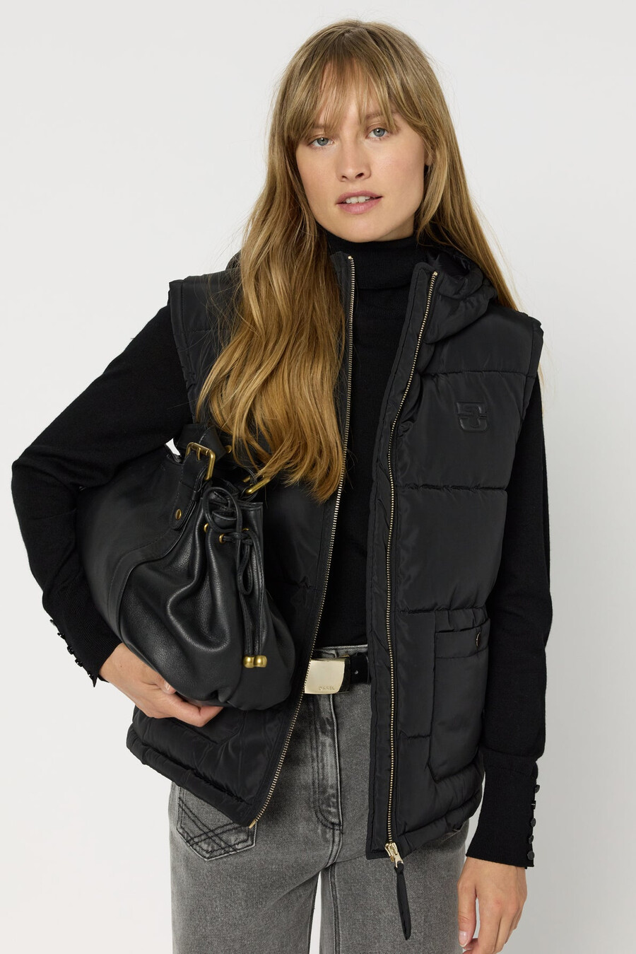 chaqueta de plumas sin mangas con capucha - maura