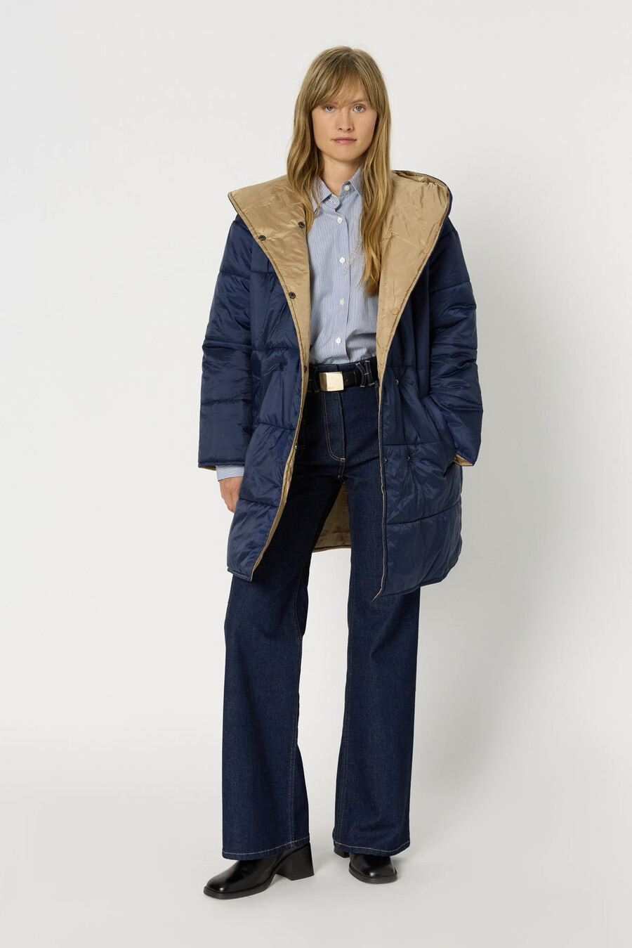 chaqueta de plumas reversible con capucha - mathilde