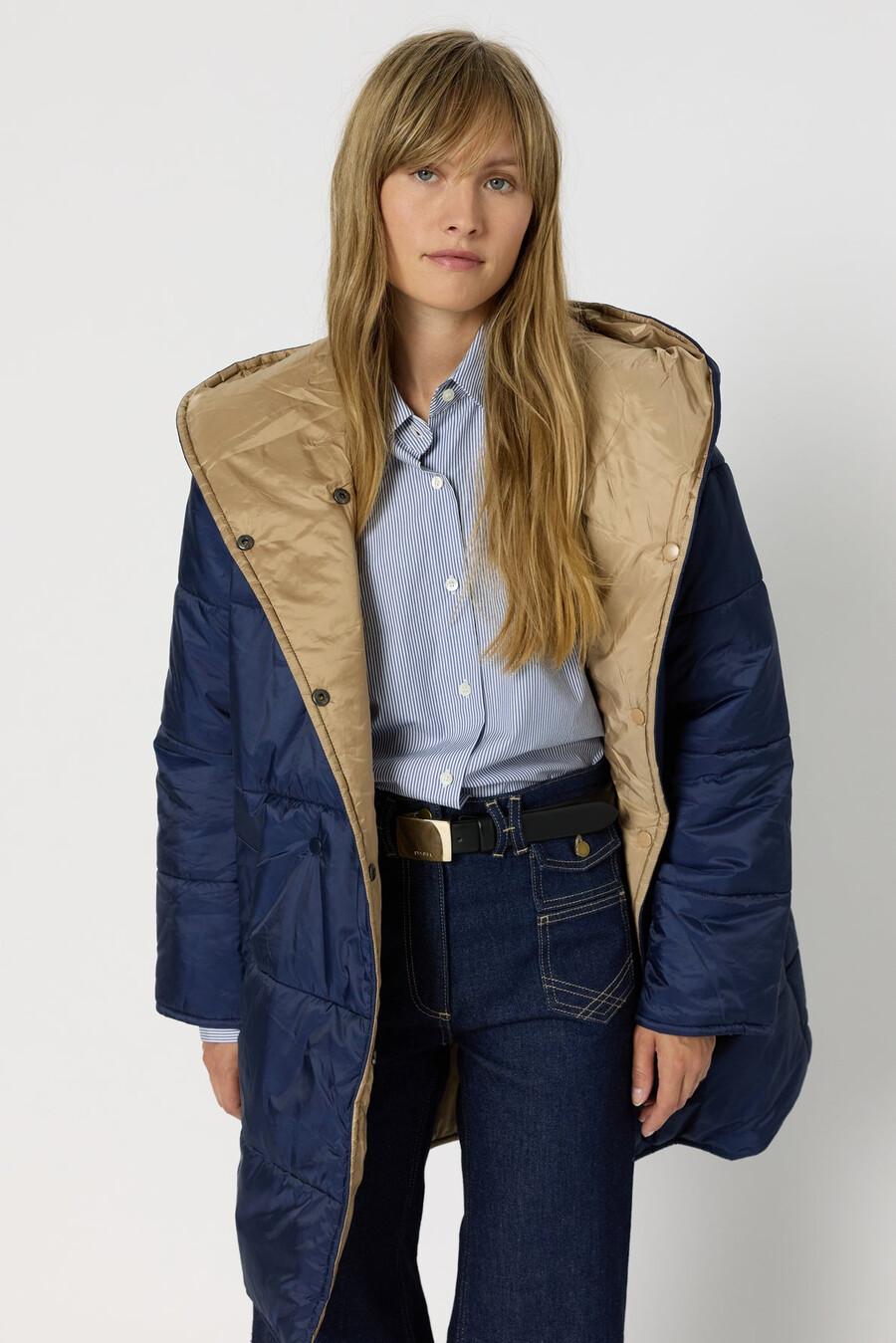 chaqueta de plumas reversible con capucha - mathilde