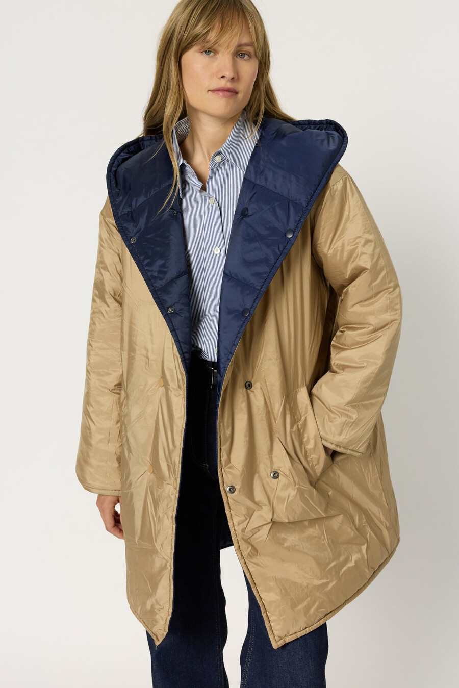 chaqueta de plumas reversible con capucha - mathilde
