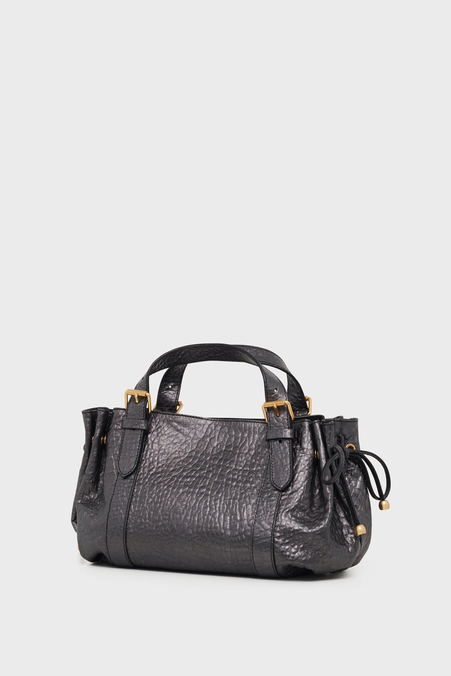 bolso de mano de piel con burbujas metalizadas - 18h