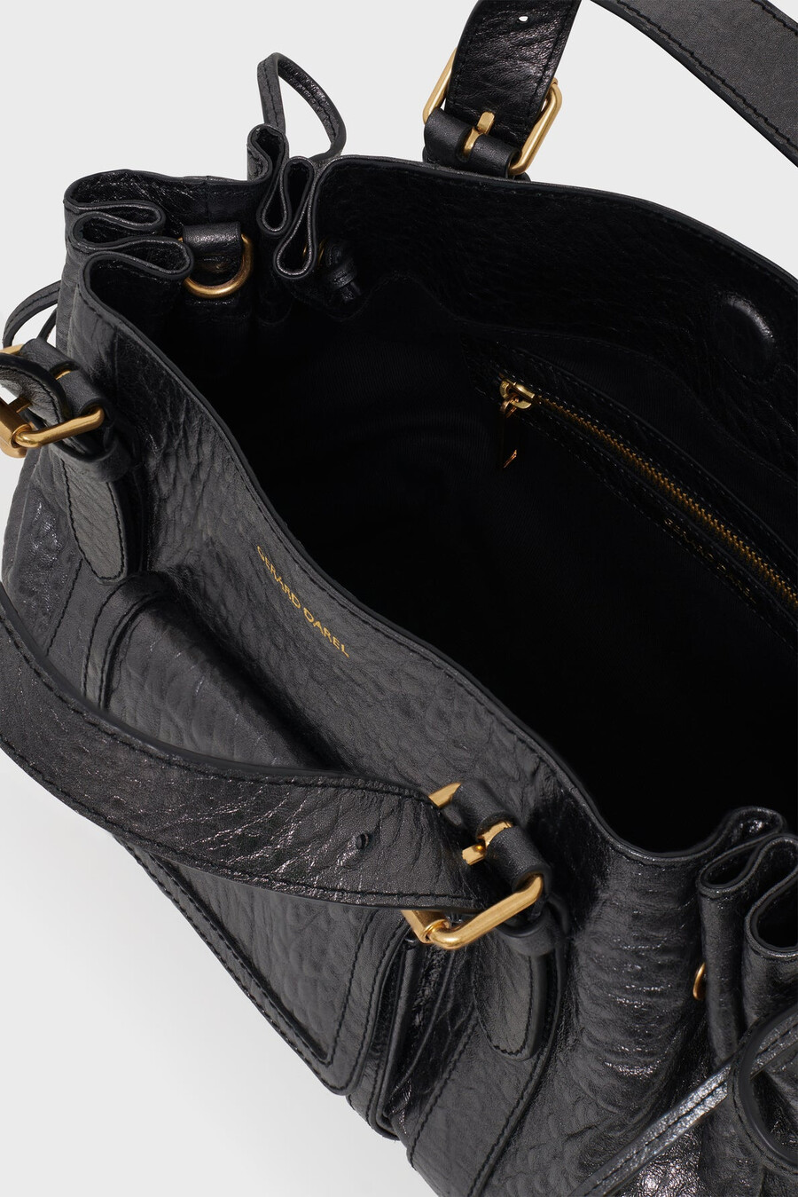 bolso de mano de piel con burbujas metalizadas - 18h