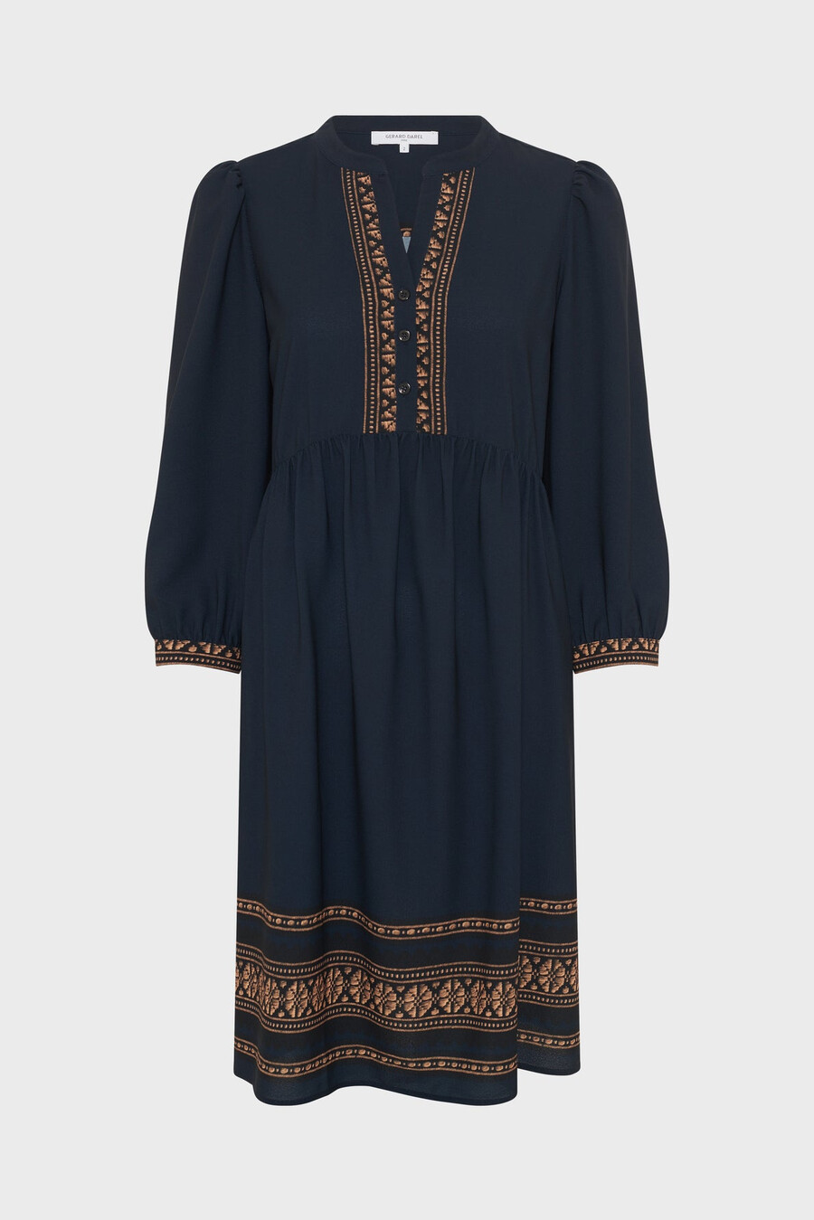 vestido recto con motivos colocados - louisa