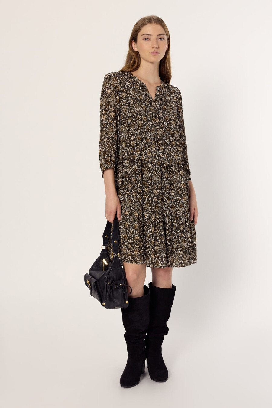 vestido corto con estampado étnico - lyne
