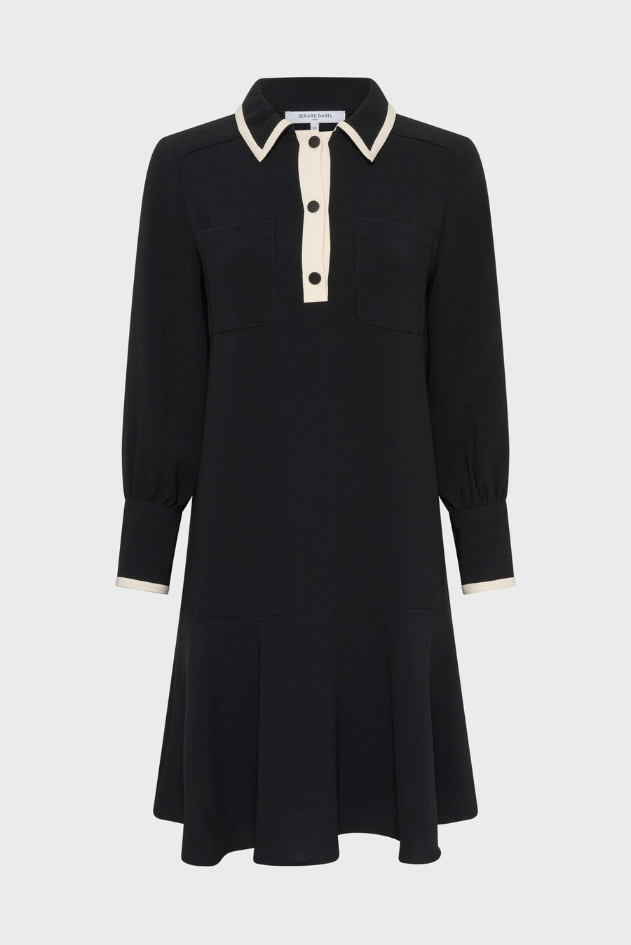 vestido bicolor con cuello camisero - livia