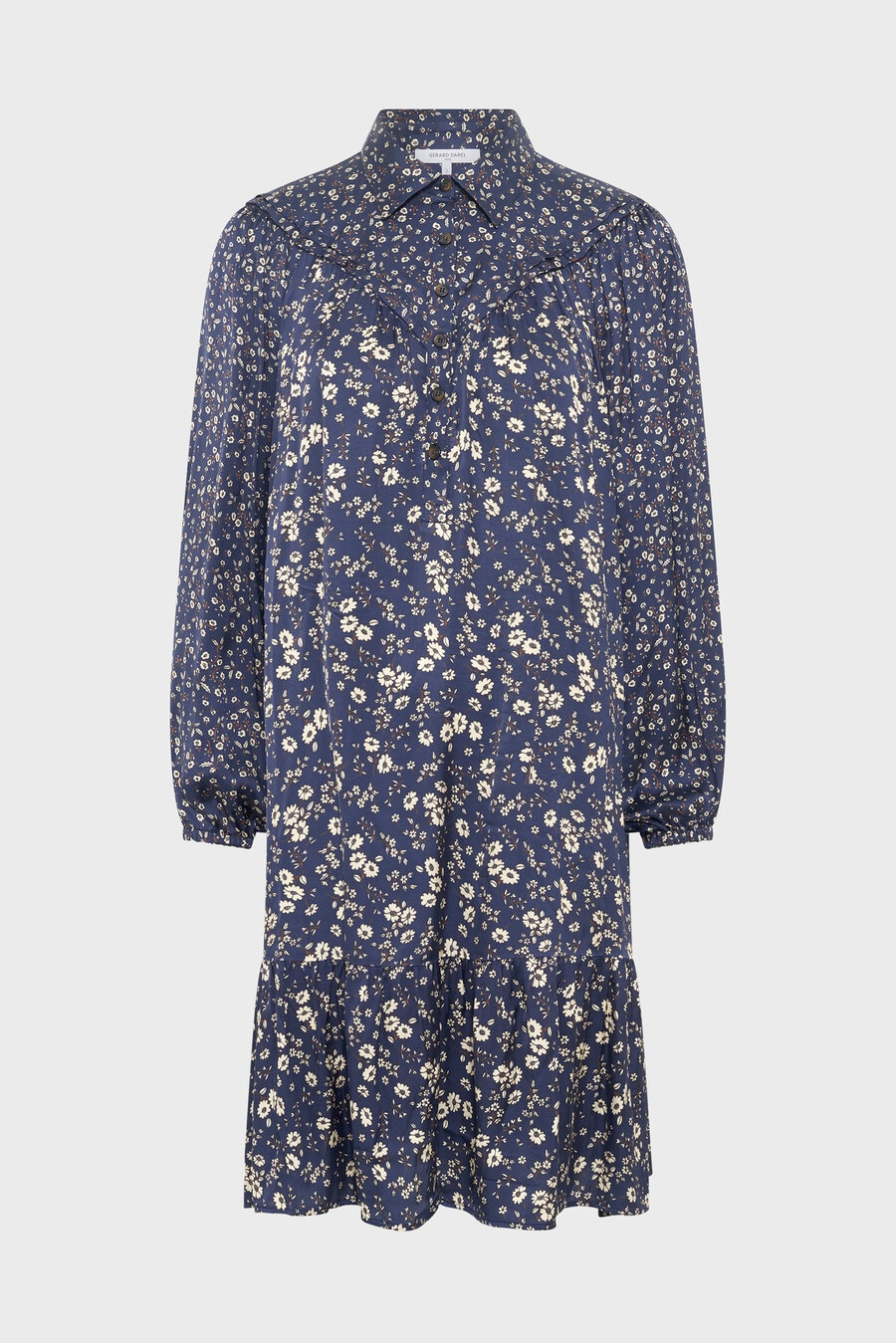 vestido estampado con cuello camisero - leana