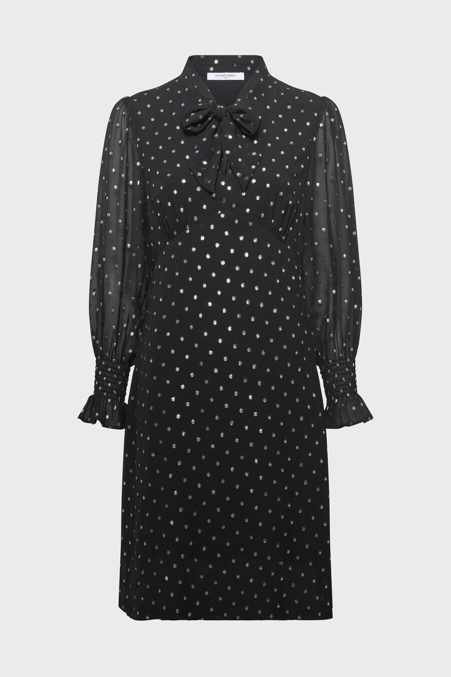 vestido de gasa con cuello lavallière - laure
