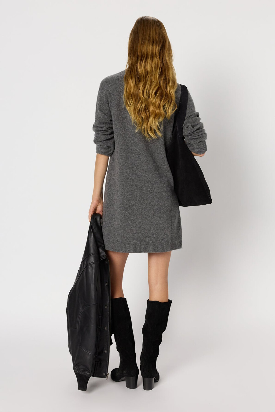 vestido corto de lana y cachemira - lysan