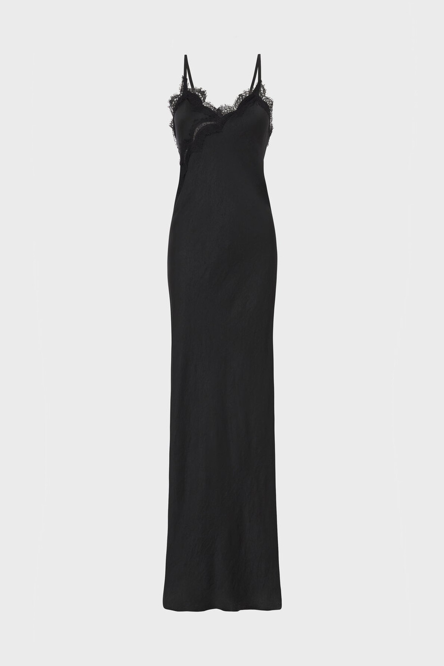 vestido largo con tirantes finos y encaje - lou