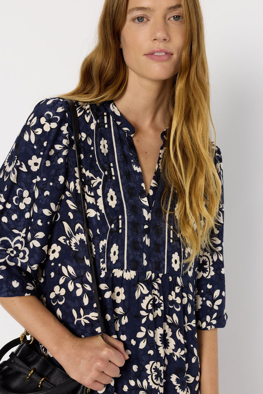 vestido largo con estampado jacquard - lydiane