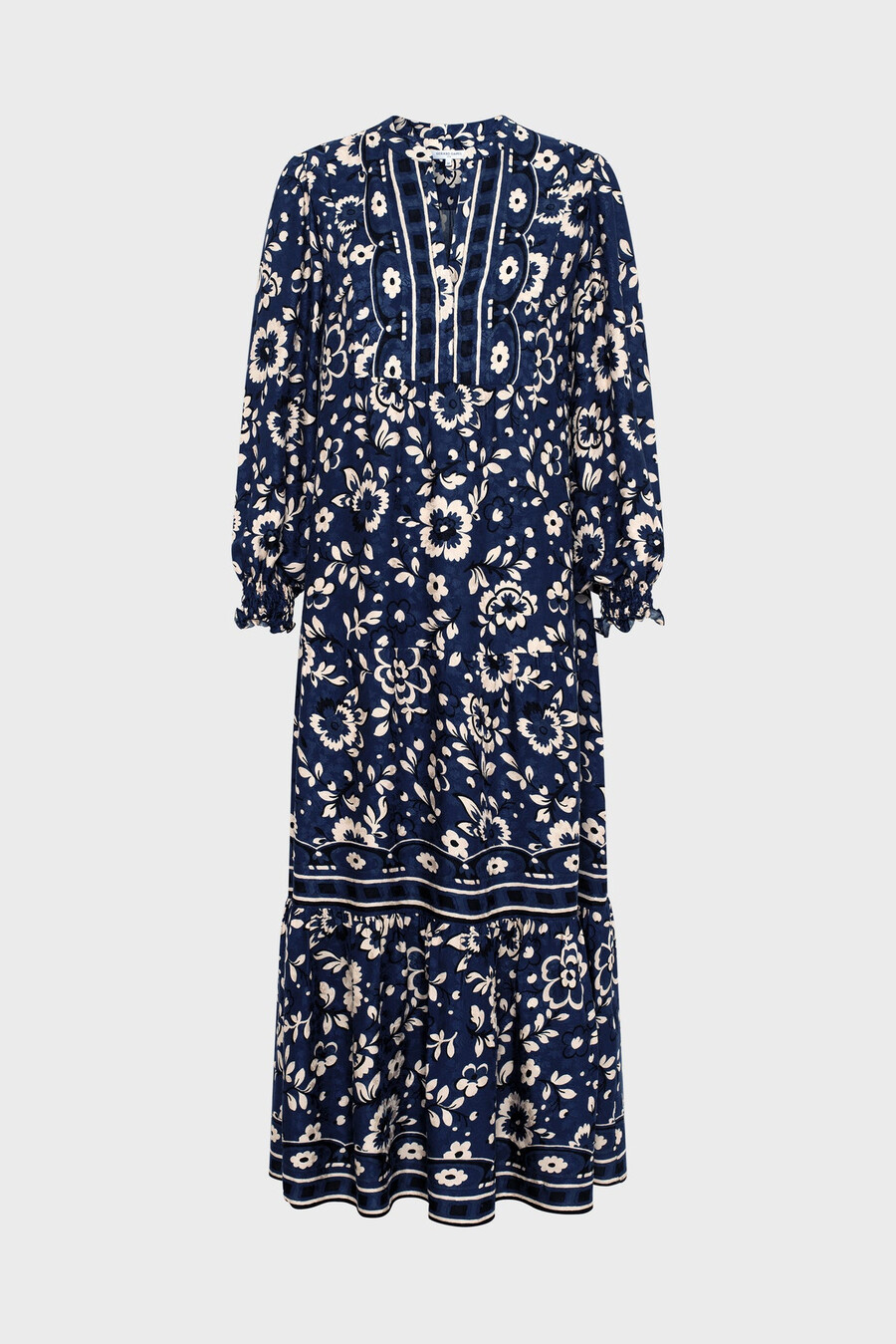 vestido largo con estampado jacquard - lydiane