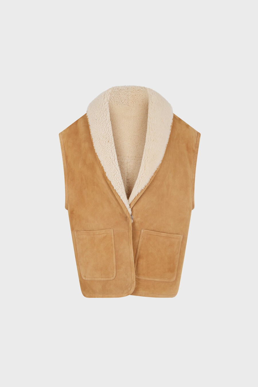 chaqueta de piel de oveja sin mangas - lydia