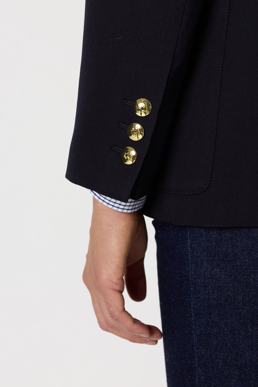 blazer cruzado con botones dorados - romilda