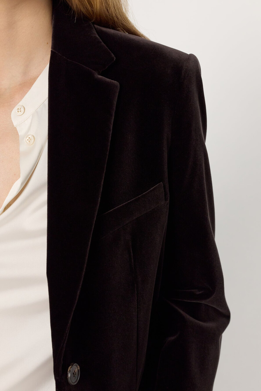 chaqueta de traje en terciopelo suave - nirina