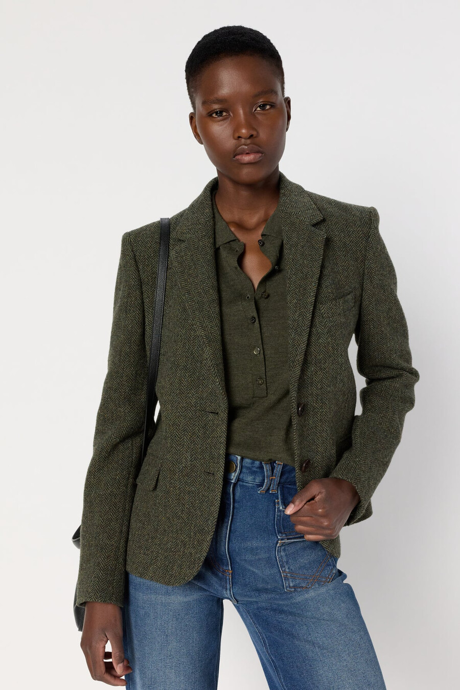 chaqueta de espiga de lana - noelie