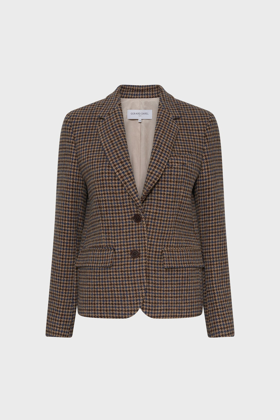 blazer grande de lana con estampado pata de gallo - nathane