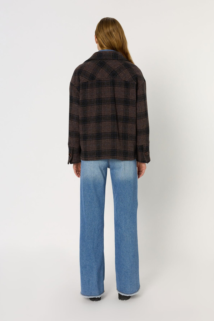 chaqueta de lana a cuadros - nerina
