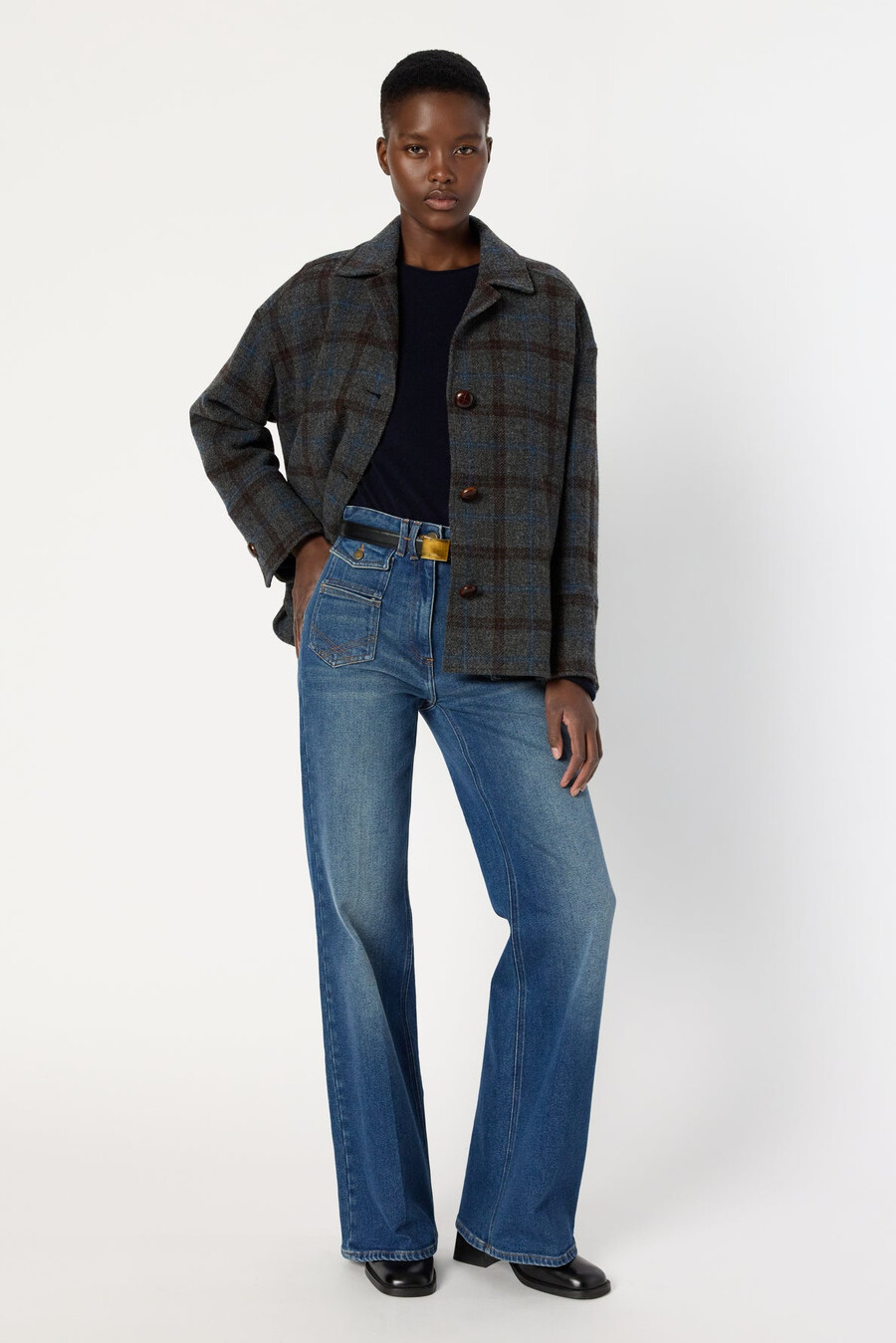 chaqueta de lana a cuadros - nell