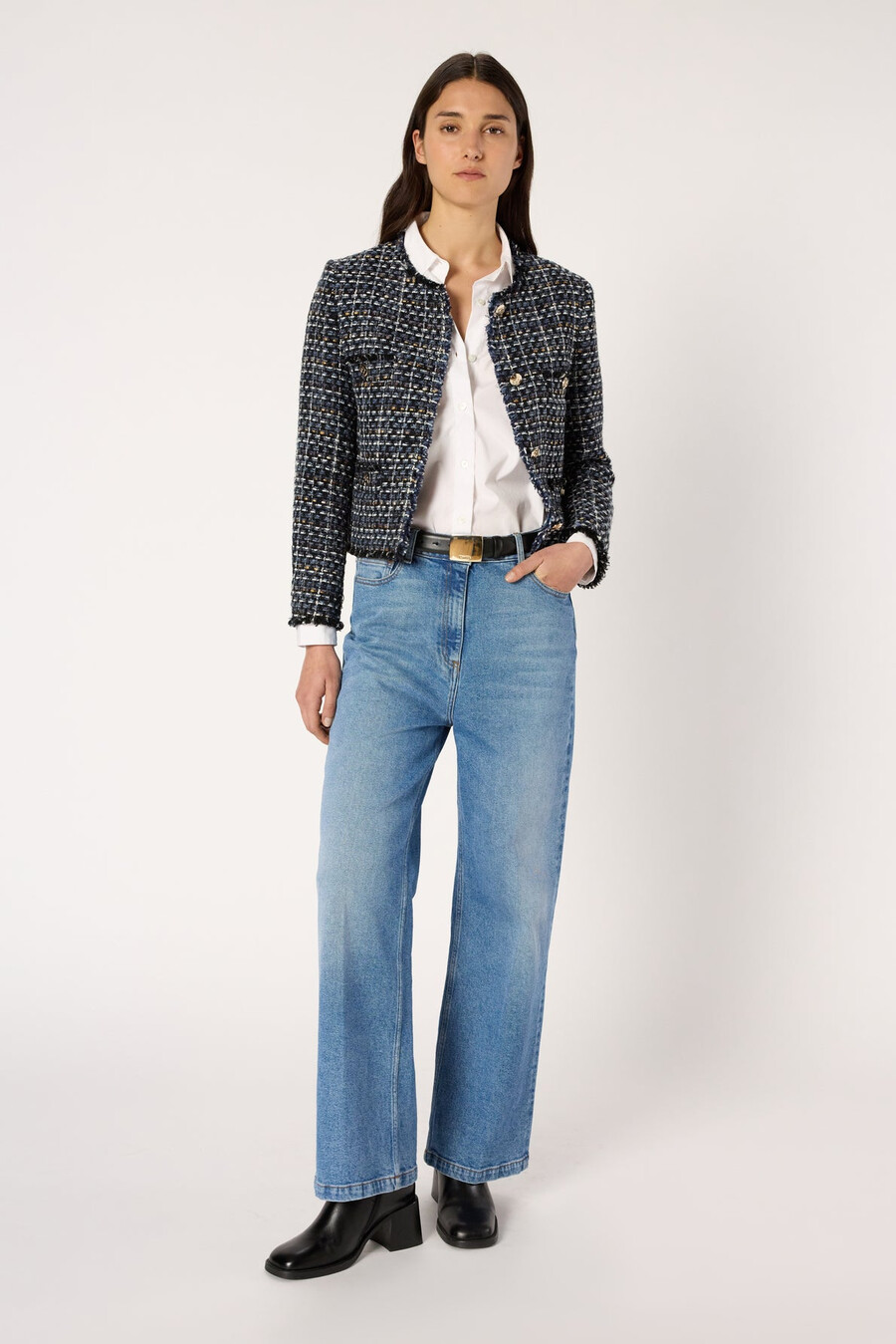 chaqueta de tweed con lurex - naya