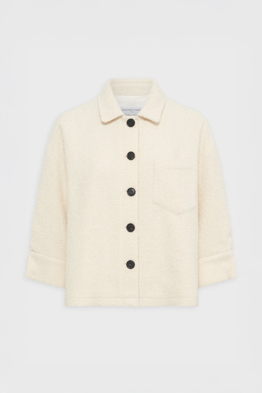 chaqueta de tweed lisa estilo sobrecamisa - ninon