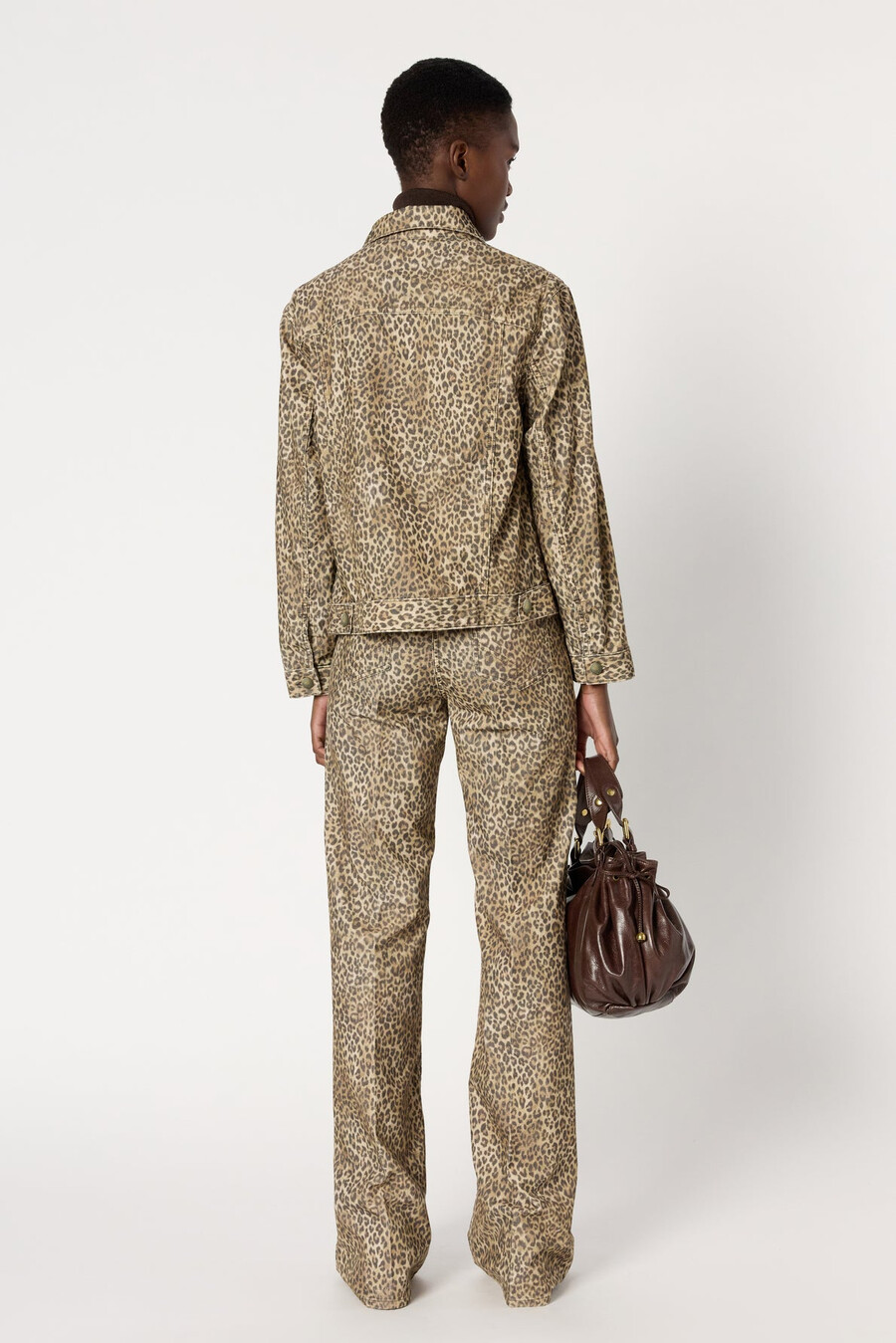 chaqueta corta de pana de leopardo - nerine