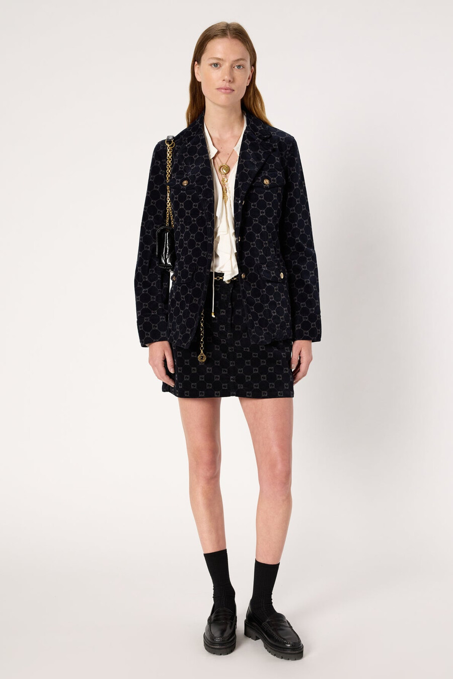 chaqueta de terciopelo con monograma - nyssa