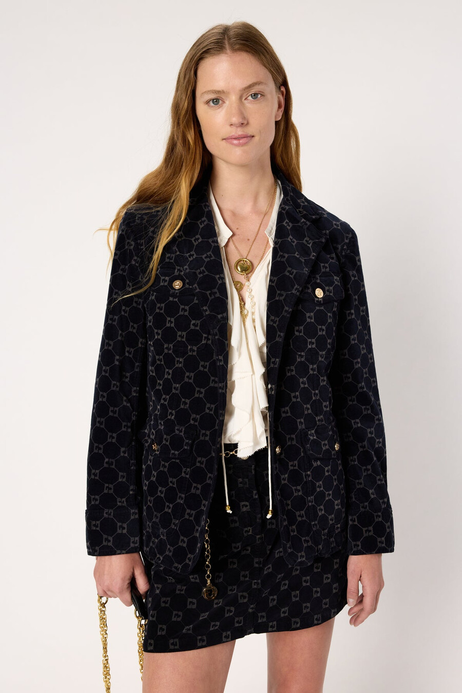 chaqueta de terciopelo con monograma - nyssa