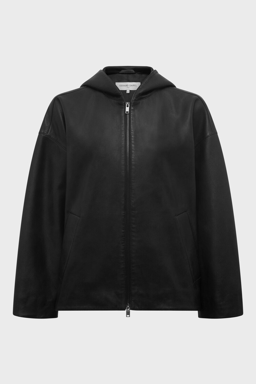 chaqueta de cuero con capucha oversize - nabila