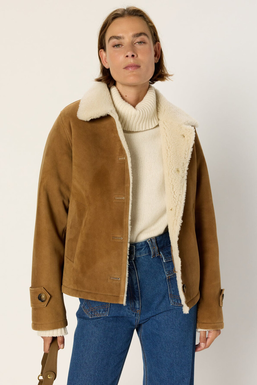 chaqueta bomber de piel de oveja - nathalie