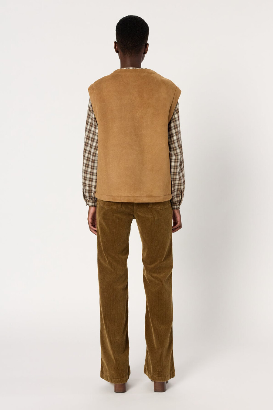 chaqueta de piel de oveja sin mangas - melissa