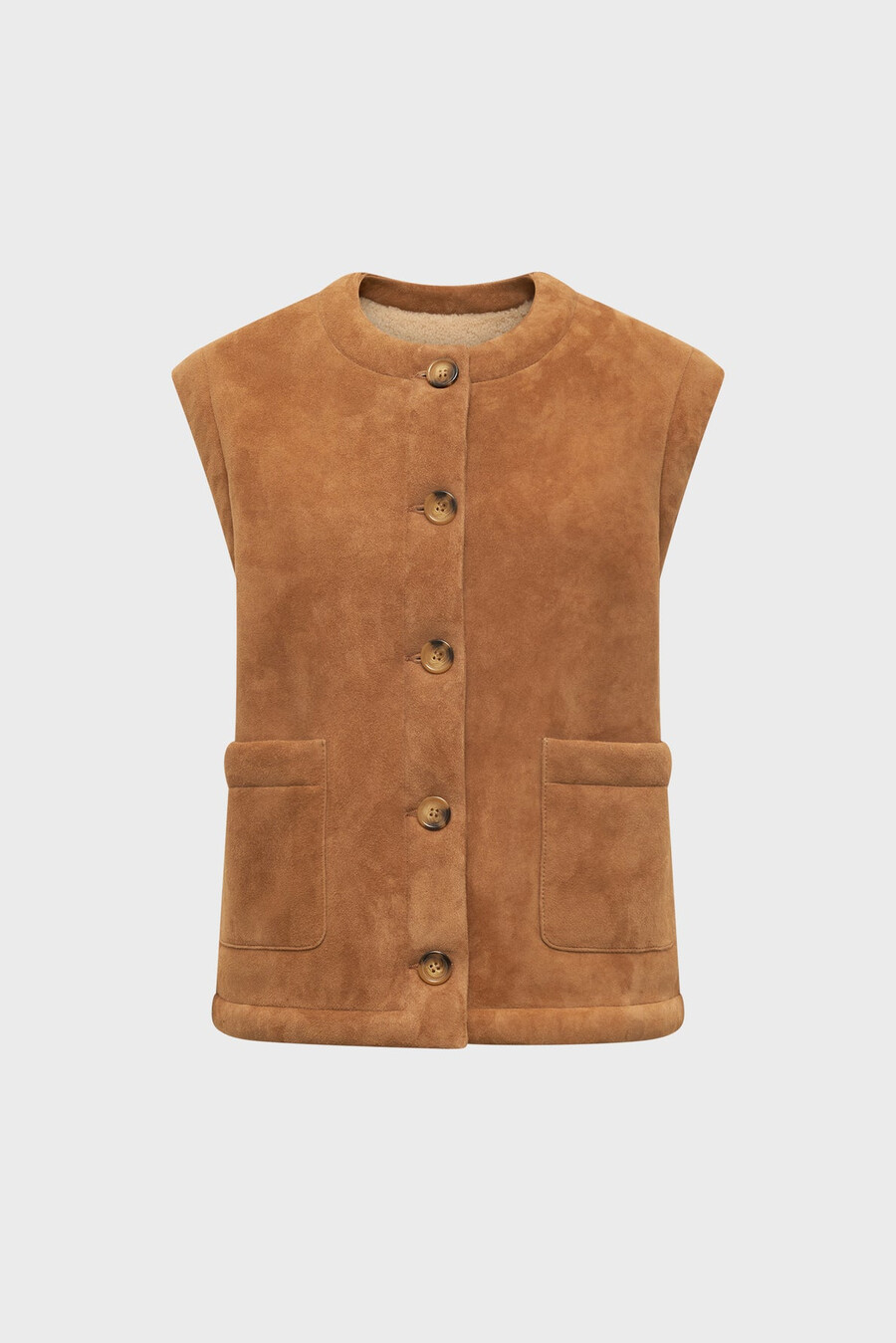 chaqueta de piel de oveja sin mangas - melissa