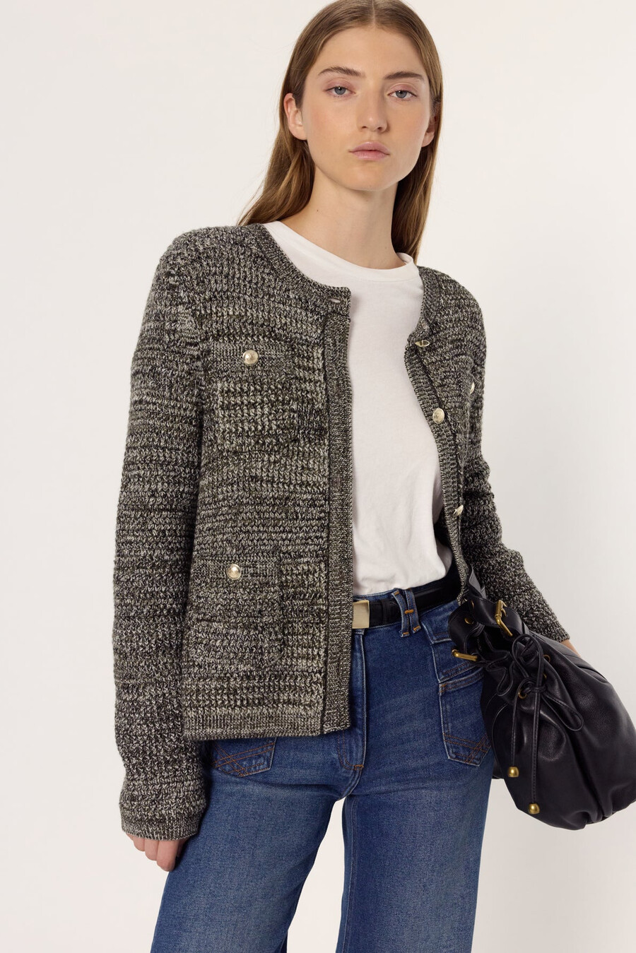 cárdigan estilo tweed con lúrex - edeline