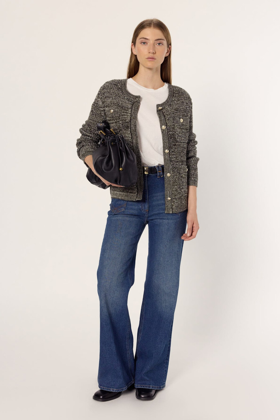 cárdigan estilo tweed con lúrex - edeline
