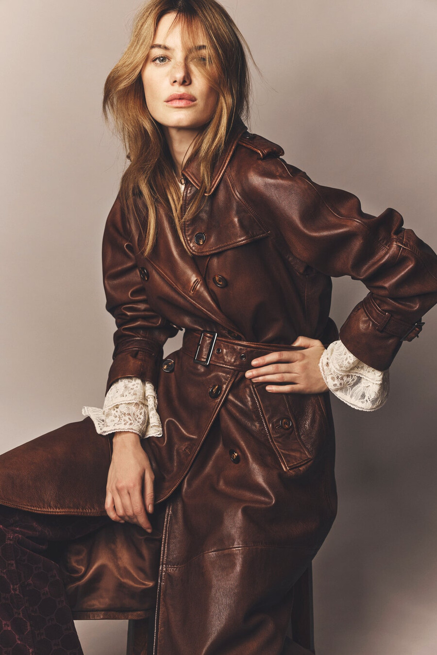 gabardina de piel de cordero - lexie