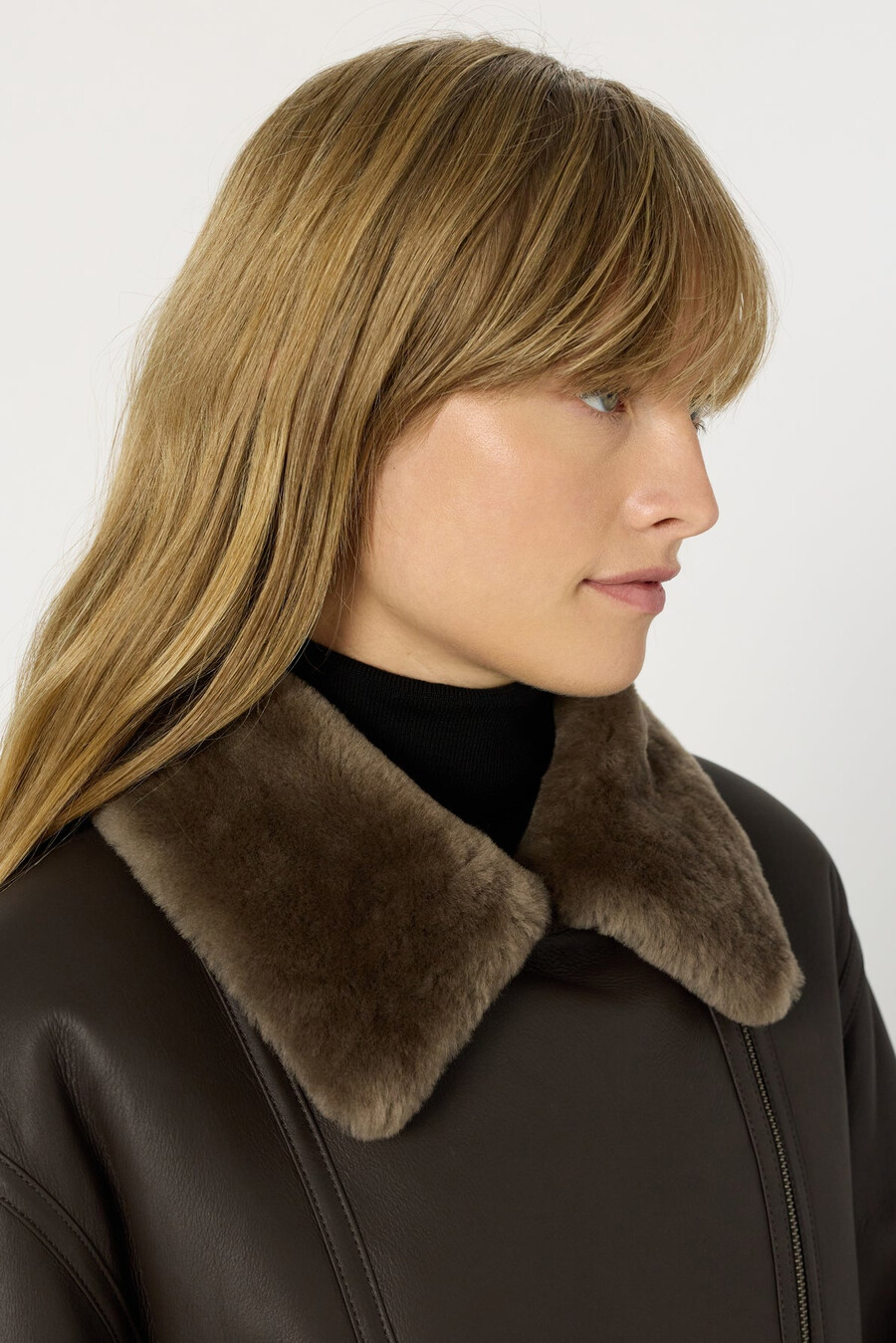chaqueta biker de piel de oveja - nadia