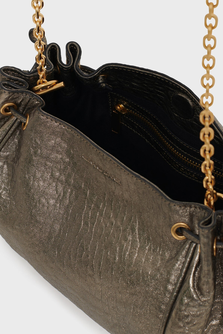 bolso de piel con burbujas metalizadas - le mini 24