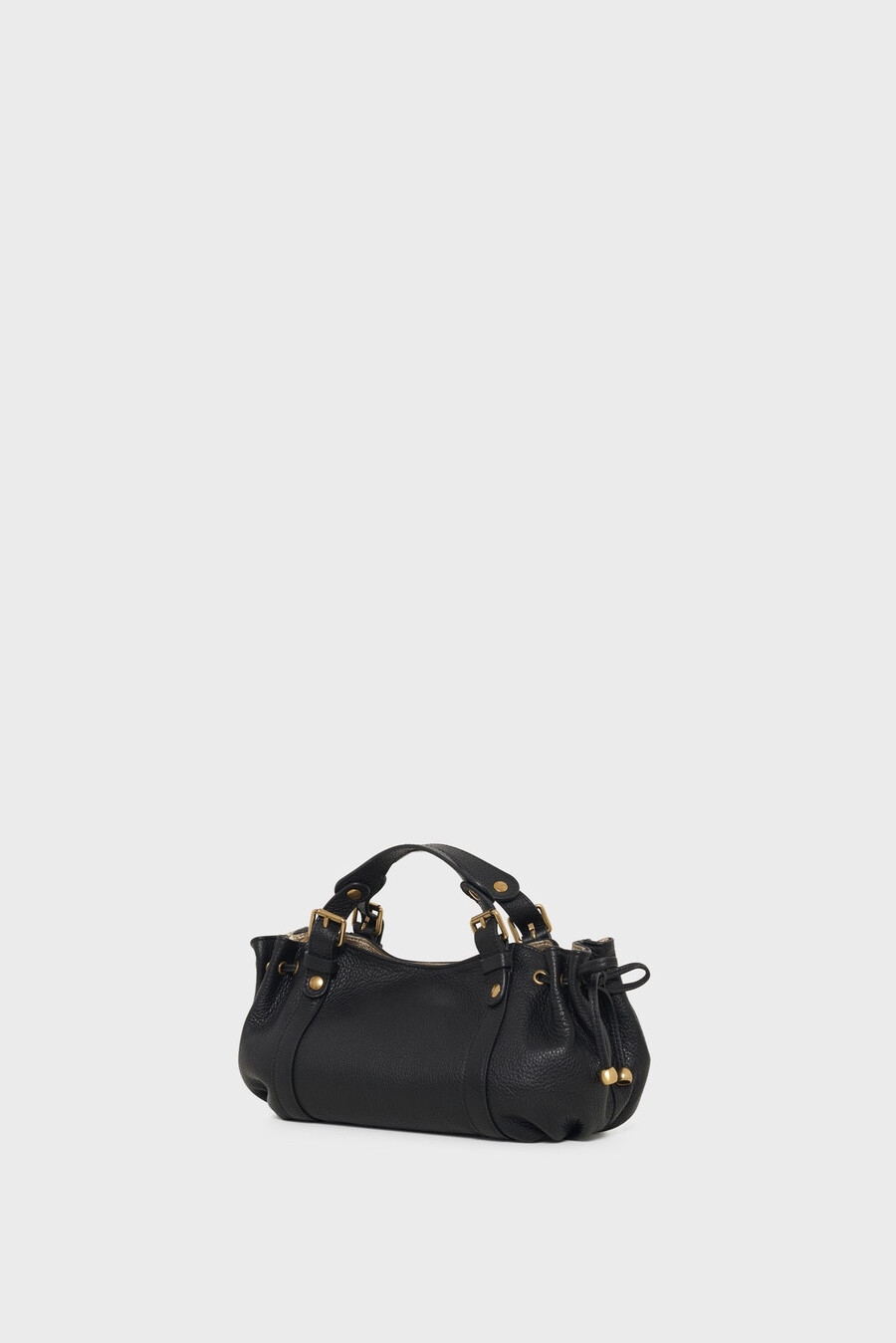 mini bolso de mano en piel granulada con interior metalizado - 12h