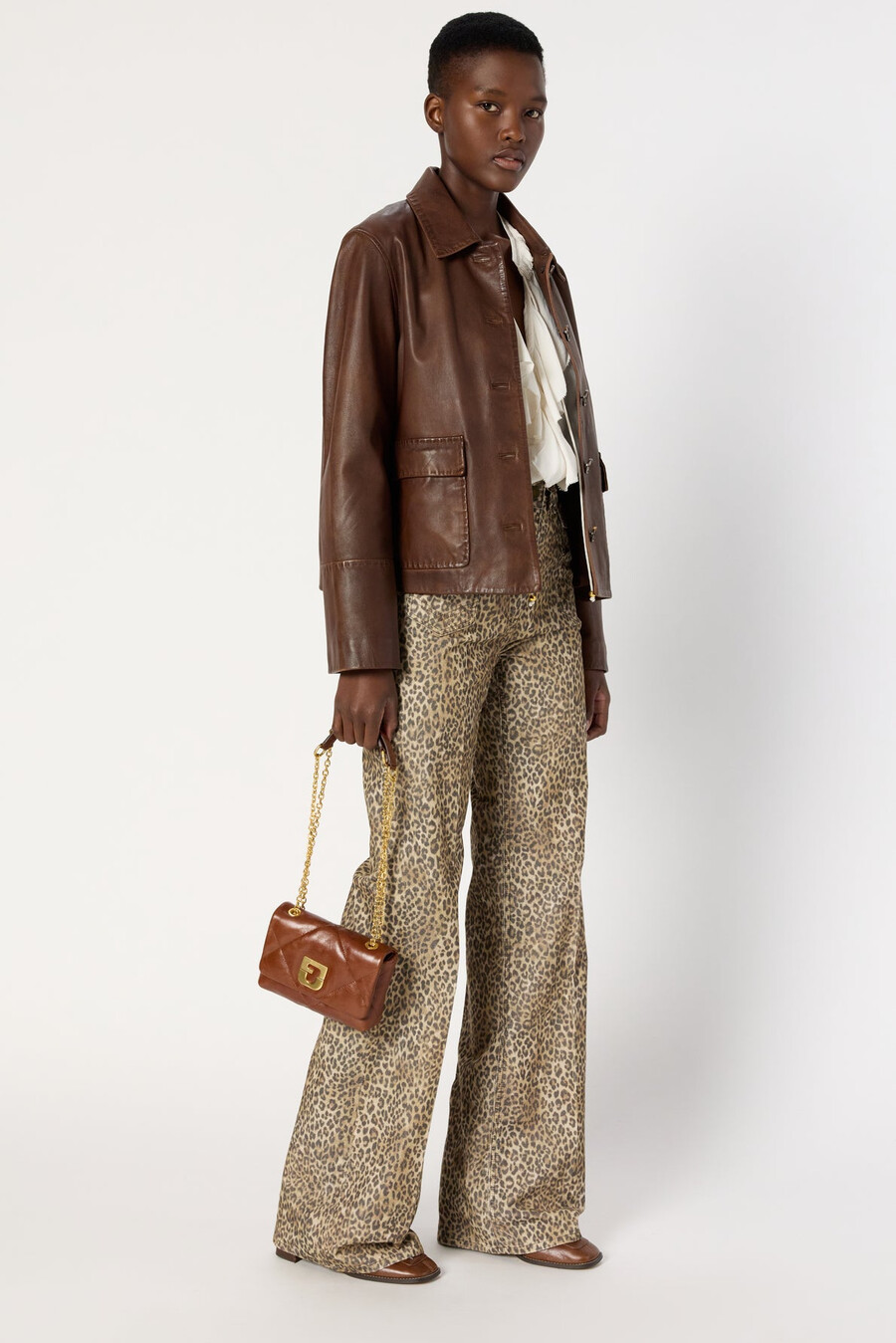 mini bolso de piel efecto arrugado - le mini fanny