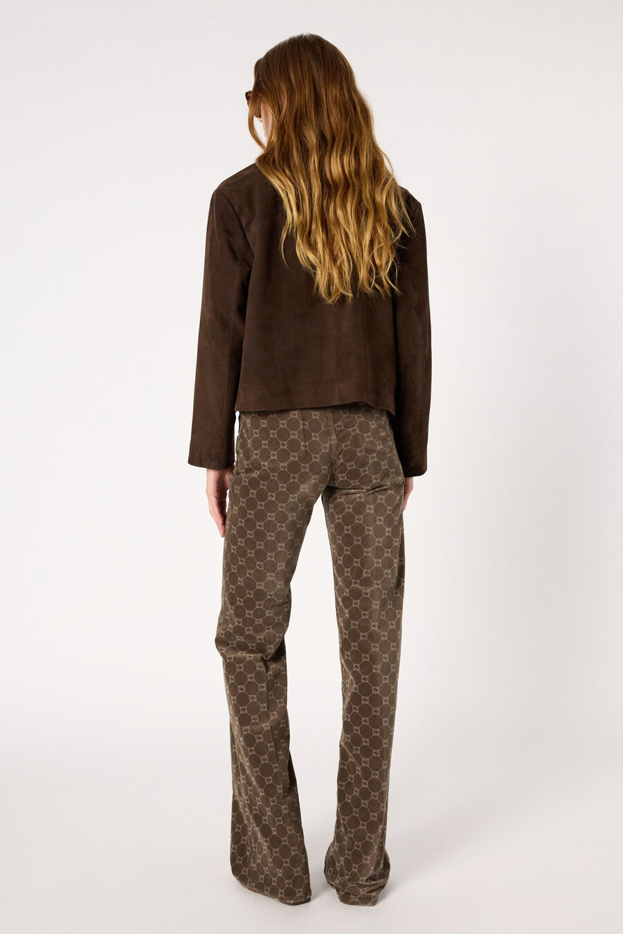 pantalones de pana acampanados con monograma - anna