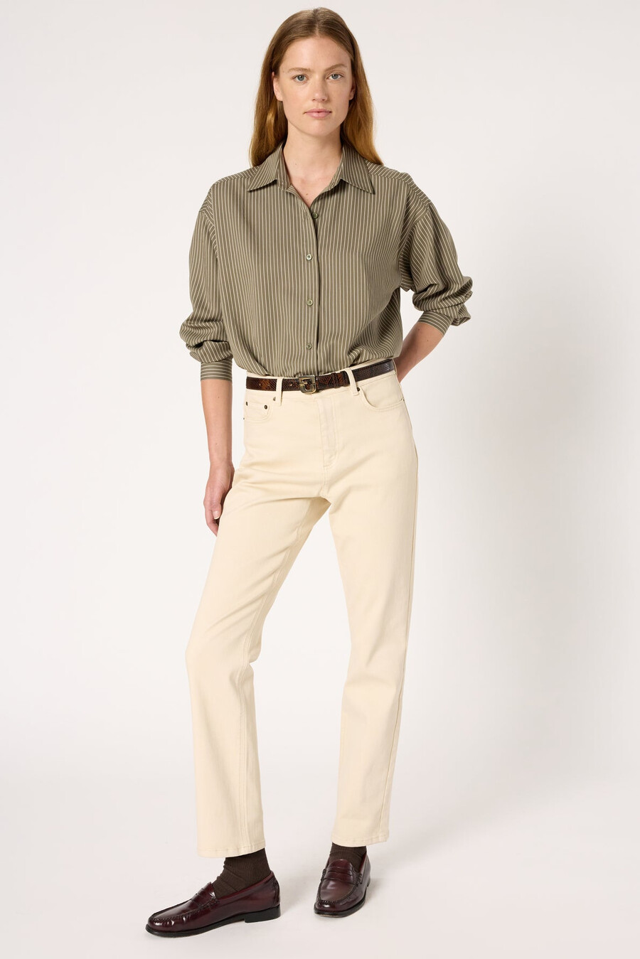 vaqueros rectos beige - carmen