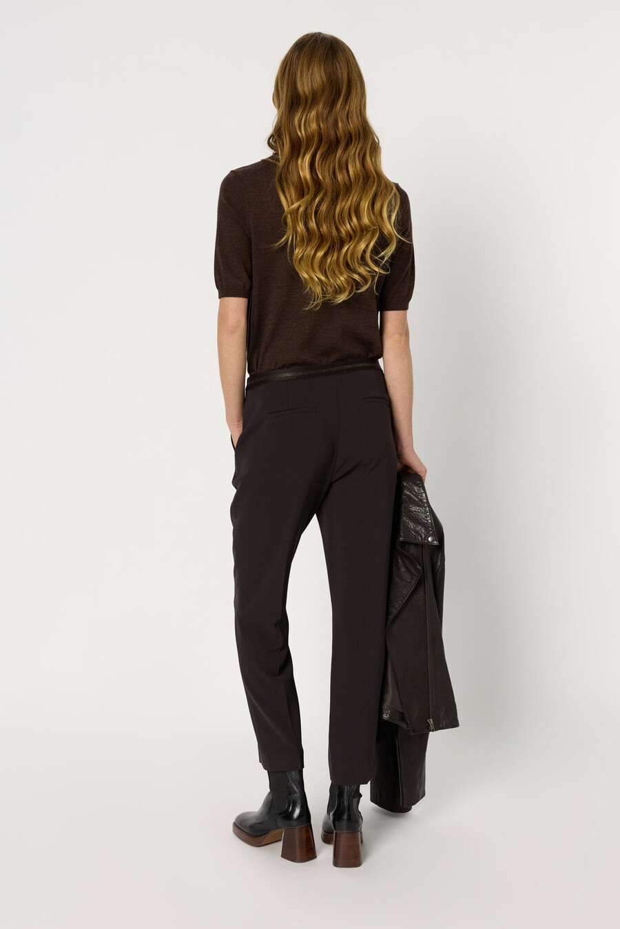 pantalón recto con espalda elástica - cora