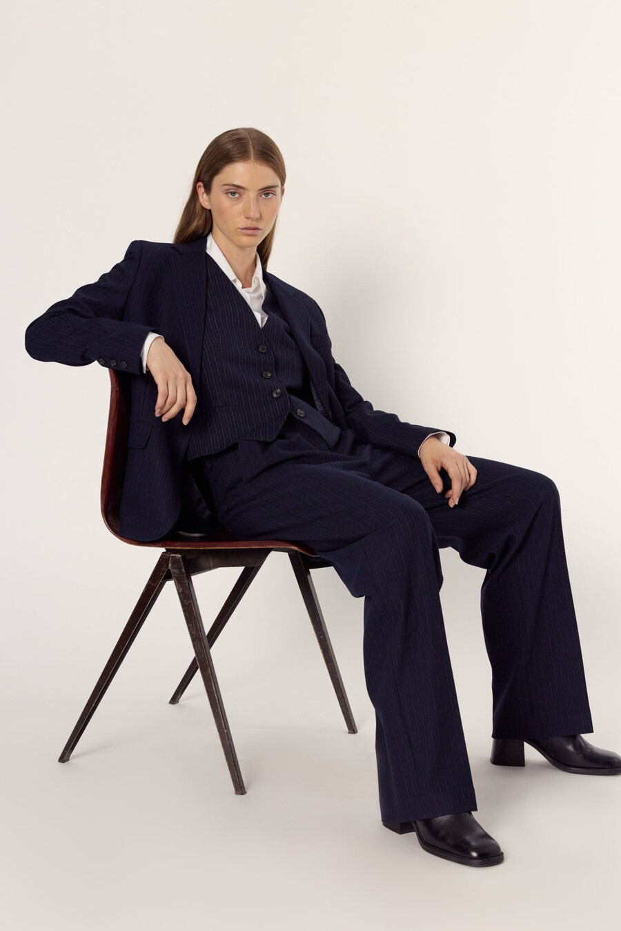 pantalones de traje de raya diplomática - charlene