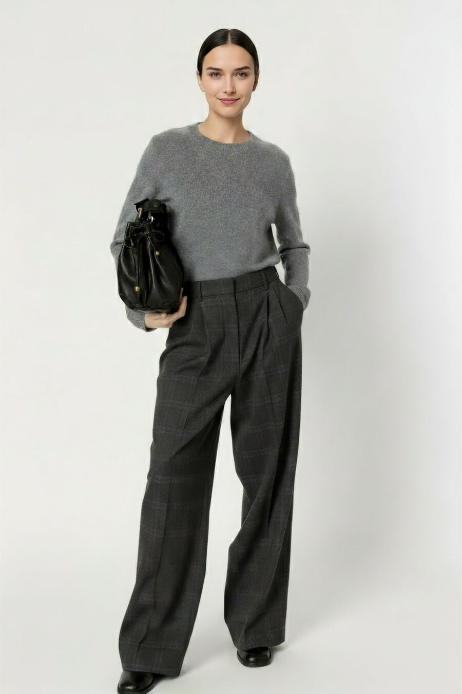 pantalones de traje príncipe de gales - capucine